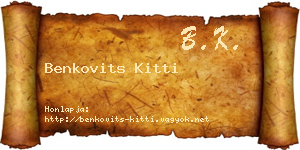 Benkovits Kitti névjegykártya